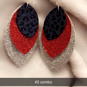 Handmade leather earrings Combo #2